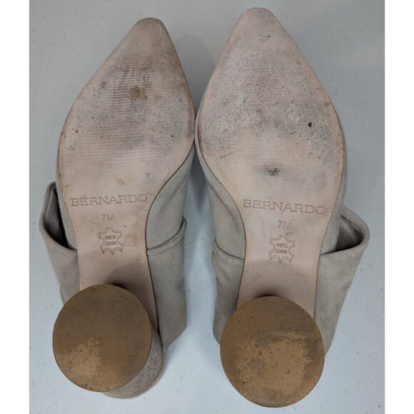 Bernardo Finley Suede Knotted Wooden Heel Mule Light Taupe Grey | 7 - Picture 8 of 8